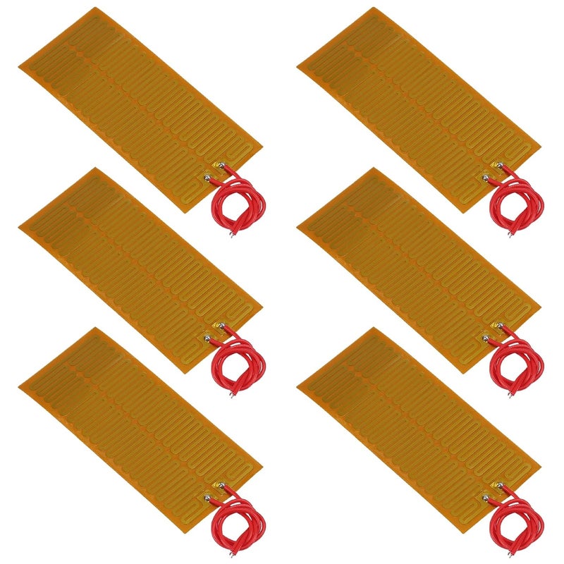 Coliao 6pcs 45mmx100mm Film Heater Plate Adhesive Pad, PI Heating Elements Film 24V 30W Strip Heater Adhesive Polyimide Heater Plate - Image 1